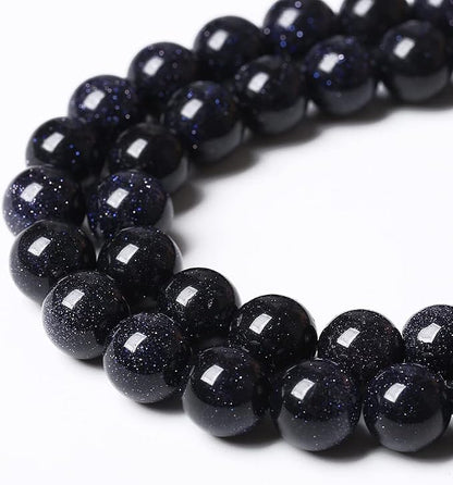 90PCS 4mm Starry Blue Sandstone Gemstone Beads Beads Natural Stone Round Loose - Image 4