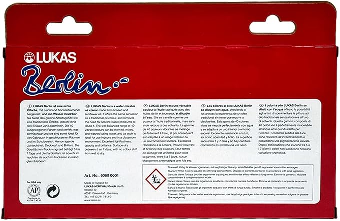 Lukas Berlin Pro Artists Water Mixable Oil Paint Set of 10 Selection Set of - Image 3