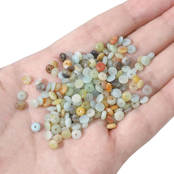 Natural Amazonite Disk Stone Beads 4x2mm 160pcs Rondelle Loose Semi Gemstone - Image 3