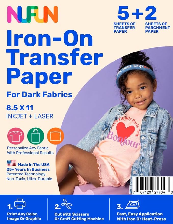 NuFun Activities Printable Iron-on Heat Transfer Paper by NufunActivitesDesignPrintIronEnjoy