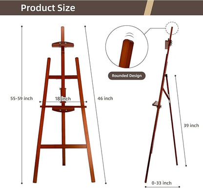 Adjustable Wooden Painting Easel, Pine Art Easel Stand Hold up to 43'' - Image 2