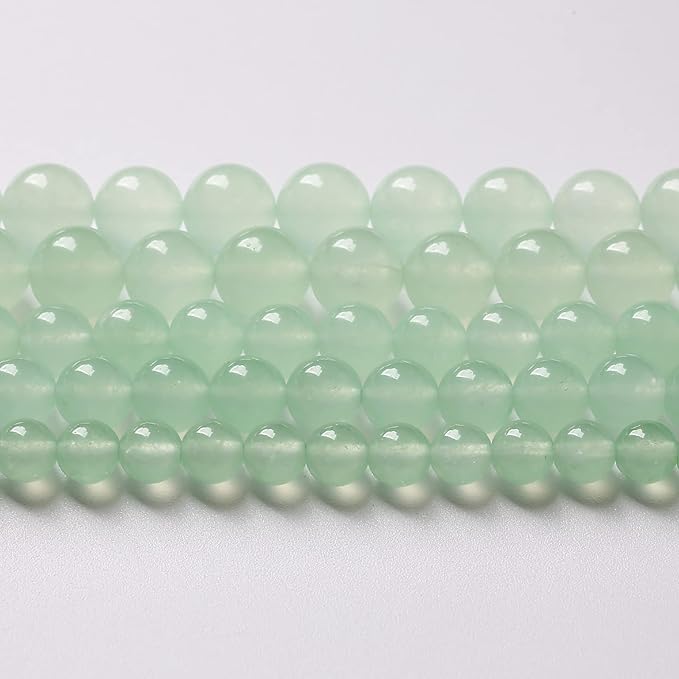 12mm 32pcs Natural Green Jade Chalcedony Beads Energy Healing Power Stone Beads by NaturalStoneBeads