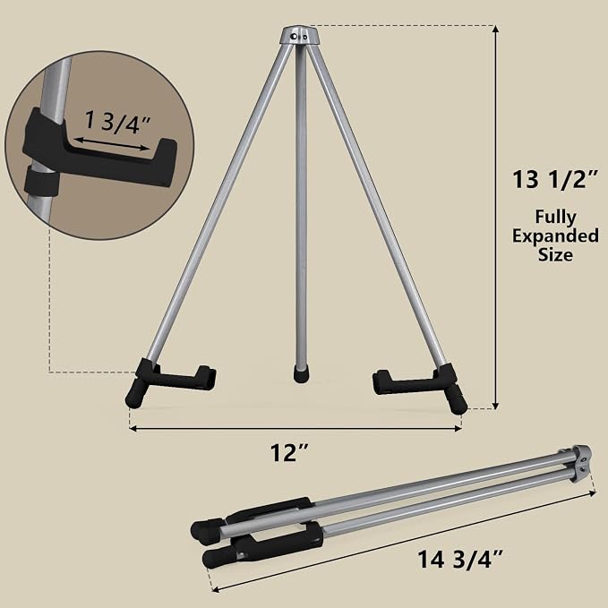 14" High Tabletop Instant Display Easel, Small Desktop Steel Easel Stand - Image 2