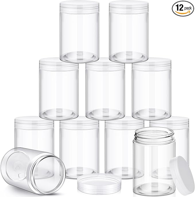 SATINIOR 12 Pack Plastic Container Jars by SATINIOR
