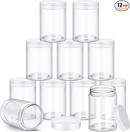 SATINIOR 12 Pack Plastic Container Jars by SATINIOR