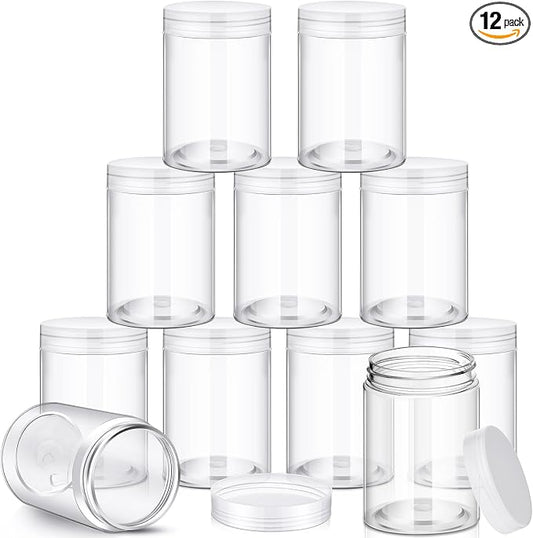 SATINIOR 12 Pack Plastic Container Jars by SATINIOR
