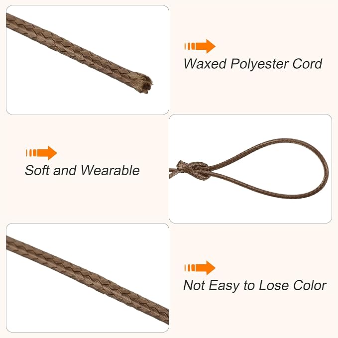 MECCANIXITY Waxed Cord 0.8mm Waxed Polyester Cord 175 Yard Wax String - Image 3