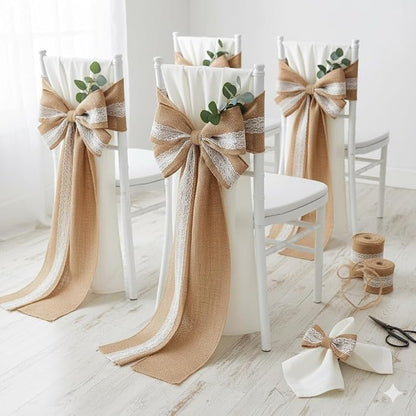 3 Pack - 90 feet Burlap Ribbon 5" x 10 Yards Natural Jute 5 Inch 30ft roll - Image 8