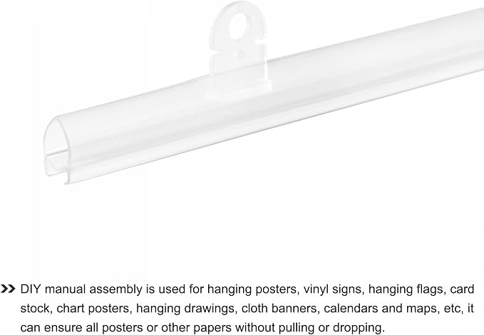 MECCANIXITY PVC Poster Hanger Rail Poster Strip Bar 80cm/31inch Clear - Image 5