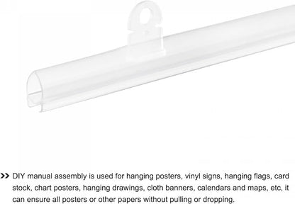 MECCANIXITY PVC Poster Hanger Rail Poster Strip Bar 80cm/31inch Clear - Image 5