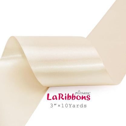 LaRibbons Nude Satin Ribbon 3 Inch 10 Yards Double Faced Luxury Nude Silk Ribbon - Image 5