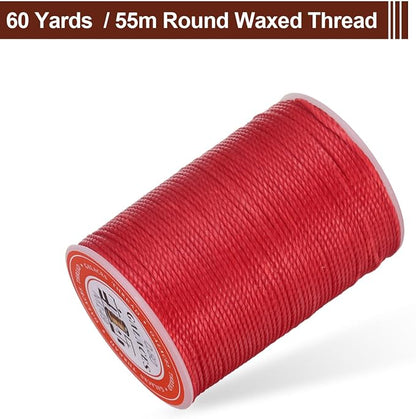 uxcell Round Leather Sewing Waxed Thread, 55m / 60 Yards Wax Polyester String - Image 3