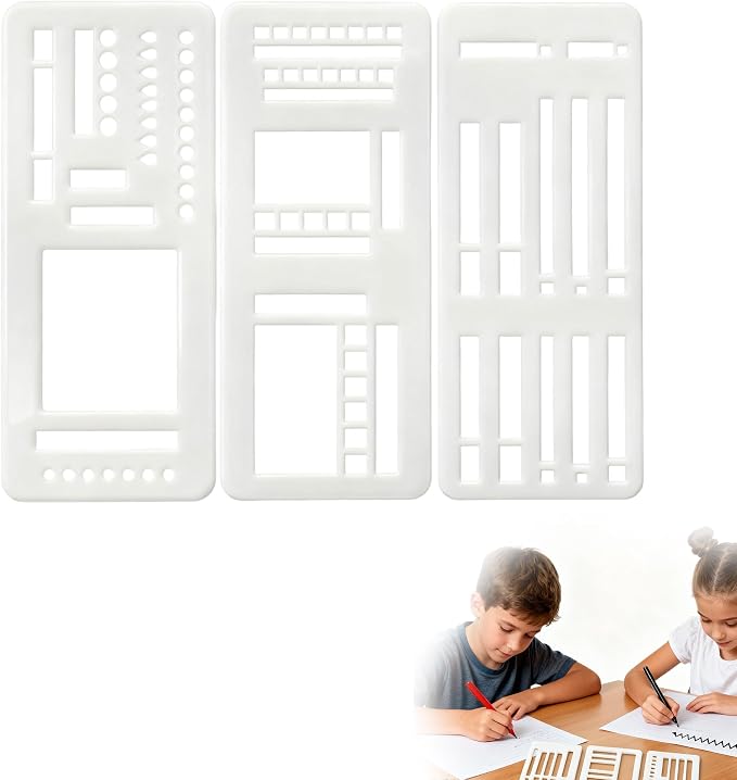 3 Pcs Journal Stencil Set – Reusable Flexible Templates by Unknown