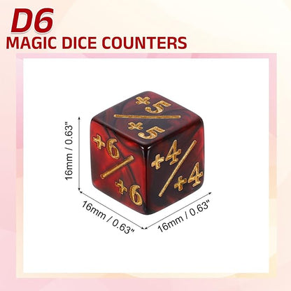 uxcell 24Pcs Magic Dice Counters, Acrylic D6 Life Token Dice Set - Image 2