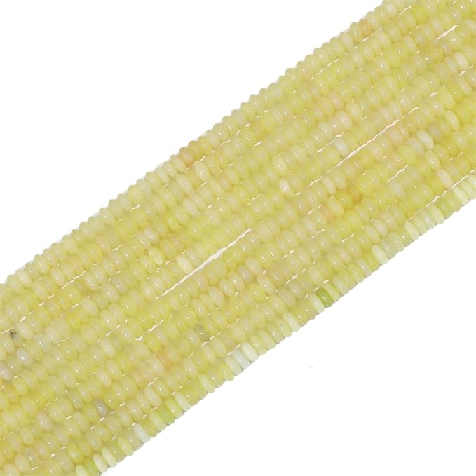 Natural Lemon Jade Disk Stone Beads 4x2mm 160pcs Rondelle Loose Semi Gemstone - Image 7