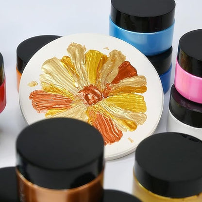 Shimmer Metallic Acrylic Paint Rose Red Metallic Chalk Paste 1.7oz/50ml - Image 3