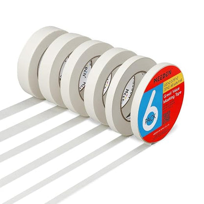 MEEDEN 6 Packs White Artist Tape, 0.5" 0.75" 1.0" x 60 Yard, Acid-Free Painters by MEEDEN