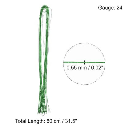 PATIKIL 32 Inch 24 Gauge Floral Stem Wire, 3 Pack/120 Pieces Bouquet Stem Paper - Image 2