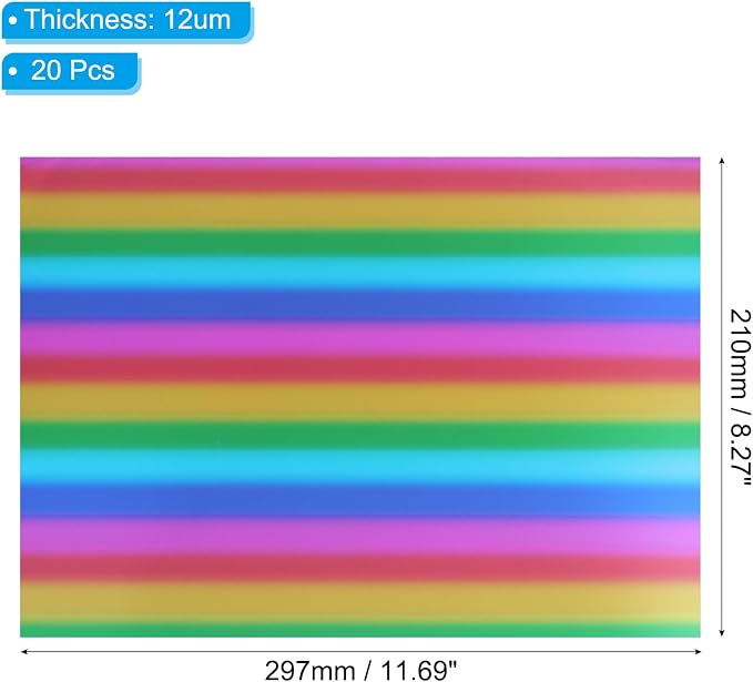 PATIKIL 11.7x8.3" Hot Stamping Foil Paper Sheet, 20 Sheets A4 Heat Transfer Hot - Image 2