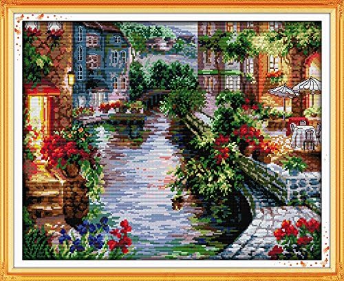 Stitchmelody 14CT Counted Cross Stitch Kits, DMC Unprinted Pattern Embroidery by Stitchmelody