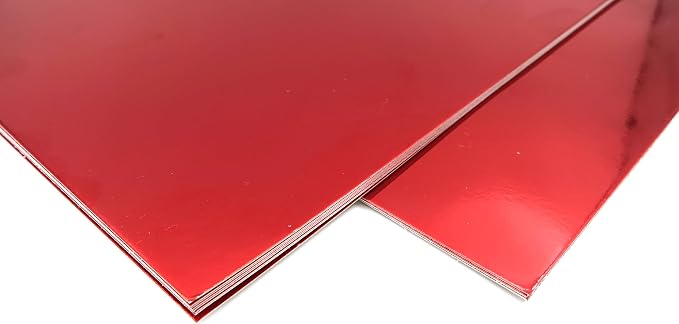 TGXRZX Metallic Red Cardstock Paper, Size 8 "x 11", Mirror Finish Gold Foil - Image 8