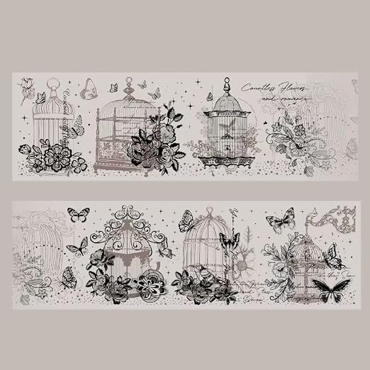 3pcs Vintage Lace Tape Cutout Art Lace Black White Stickers Roll Sticker PET by SEEKRARE