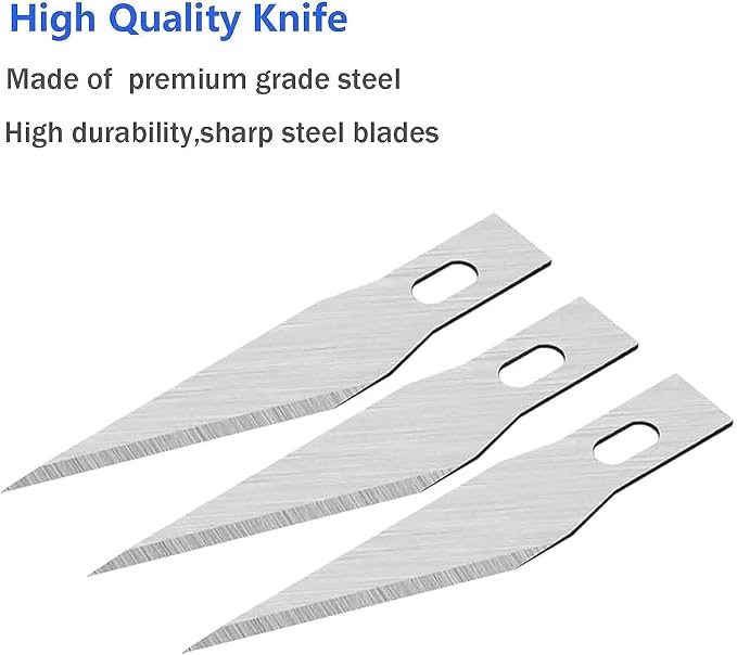 DIYSELF 1PCS Hobby Knife with Safety Cap and Ruler and 20PCS Craft Knife Blades - Image 5