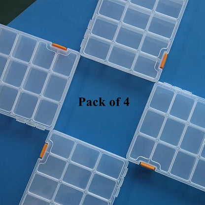 BangQiao 4 Pack 18 Grids Clear Plastic Storage Box - Image 9