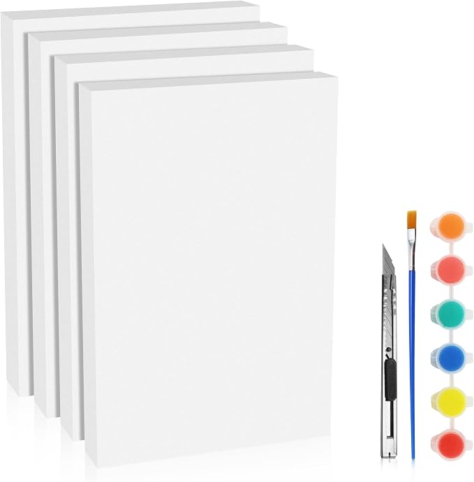 LuckyFoam White 4 Pack 12x7.5x1 inch Foam Sheets 1 Inch Thick Polystyrene by LuckyFoam