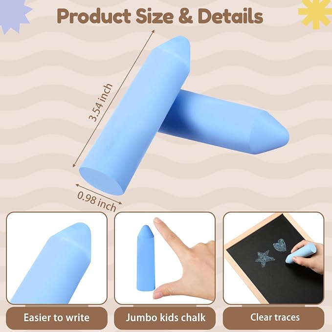 Fulmoon 40 Pcs Jumbo Sidewalk Chalk - Image 2
