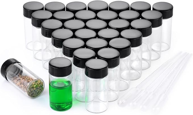 20ml Clear Small Glass Vials 30pcs by BkmamLab