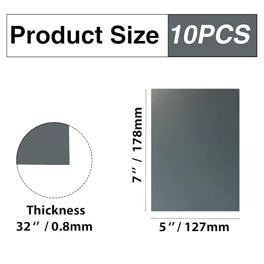 10Pcs Gray Anodized Aluminum Sheet 5" x 7" x 1/32" Corrosion-Resistant Metal - Image 2