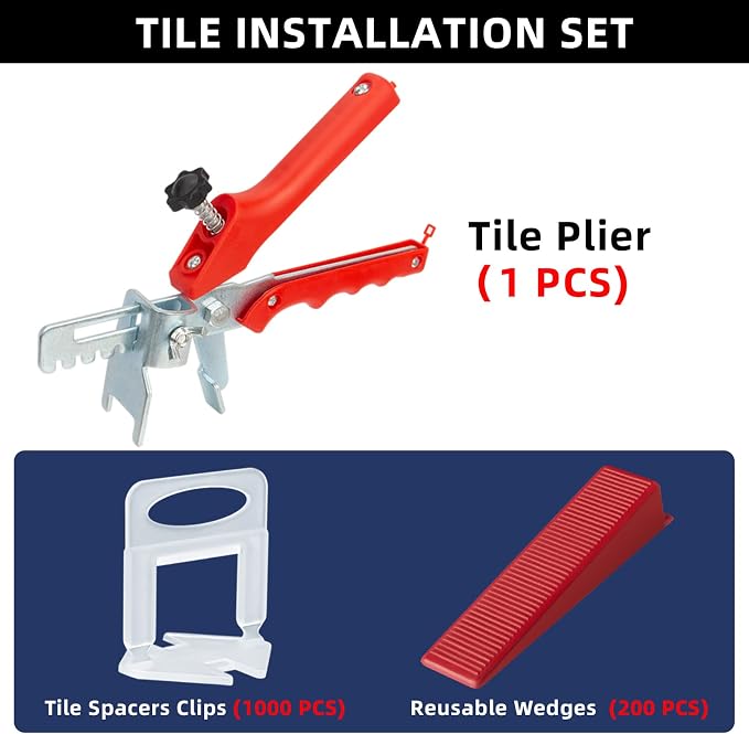 Tile Leveling System with Tile Plier, 1000-Piece Tile Spacers Clips and - Image 2