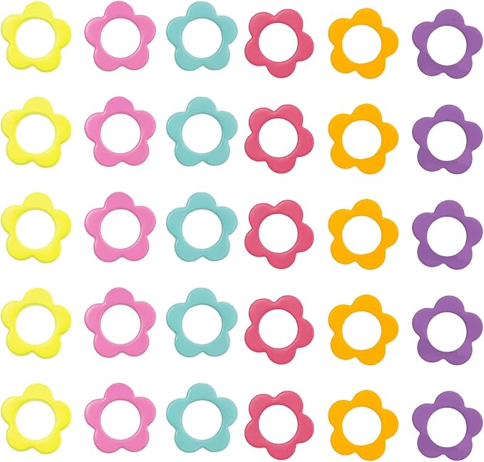 Hilsayum 30PCS Mini Size Stitch Markers Flower Shape Metal Stitch Markers Ring by Hilsayum