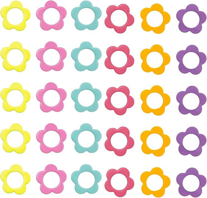Hilsayum 30PCS Mini Size Stitch Markers Flower Shape Metal Stitch Markers Ring by Hilsayum