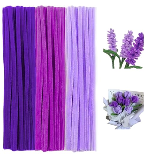 300 Pieces Pipe Cleaners Chenille Stem, 3 Pastel Candy Color Pipe Cleaners Set by RSACCSKY