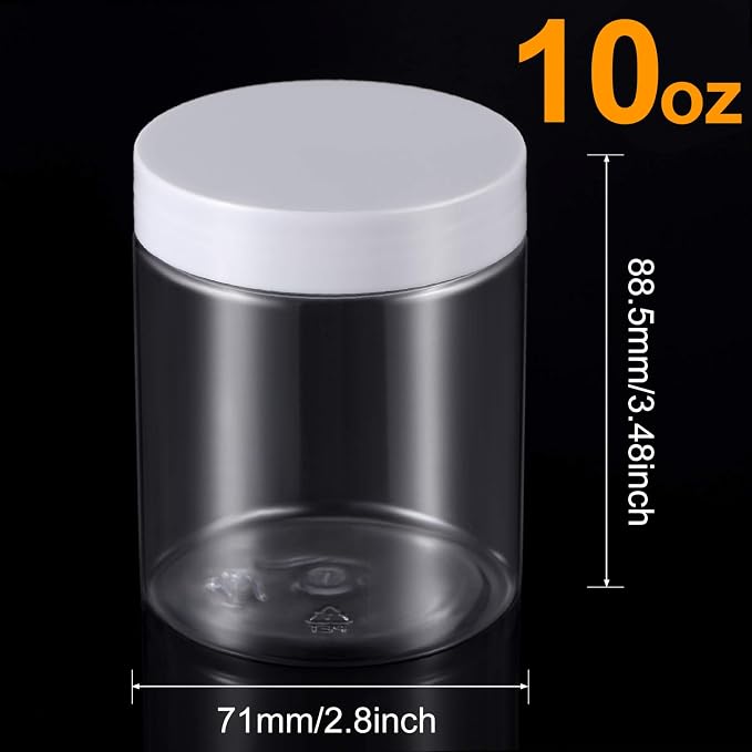 SATINIOR 12 Pack 10 oz Plastic Container Jars - Image 3