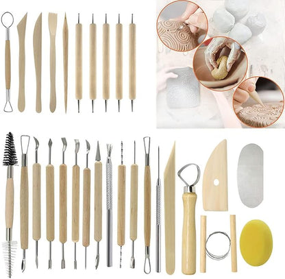 Clay Tools 40PCS Pottery Tools Clay Sculpting Tools Polymer Clay Tools Kit - Image 5
