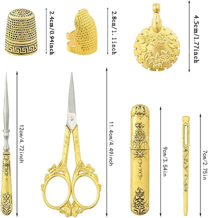 Vintage Embroidery Scissors Set, European Style Stainless Steel Sewing Tools - Image 2