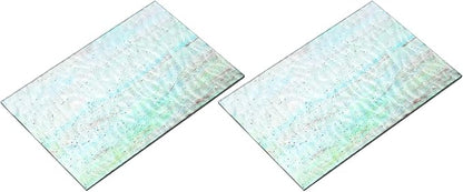 MECCANIXITY 2 Pcs Stained Glass Sheet Mosaic Tile 7.9 Inch x 5.9 Inch Cyan by MECCANIXITY
