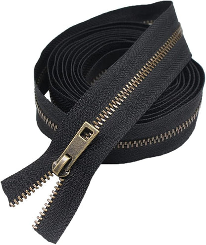 Meillia #3 Upholstery Zipper Tape by The Yard Black Metal Zippers 5 Yards - Image 2