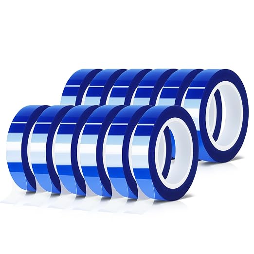 12 Rolls 10mm x16m Blue Heat Tape High Temperature Heat Resistant Tape Heat by MEBMIK