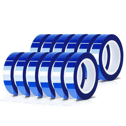 12 Rolls 10mm x16m Blue Heat Tape High Temperature Heat Resistant Tape Heat by MEBMIK