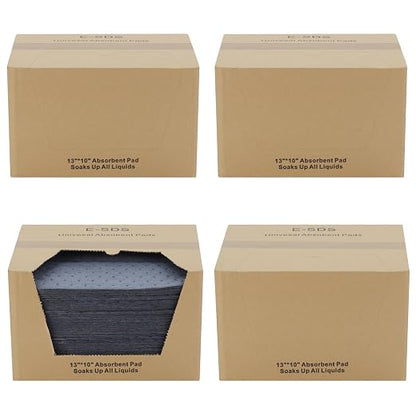 400 PCS Oil Absorbent Pads for Spills Other Liquids 13” x 10” x 2 mm Oil Spill by E-SDS