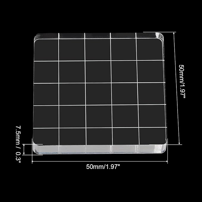 PATIKIL 2" x 2" Acrylic Stamp Block, 2 Pack Clear Stamping Block - Image 2