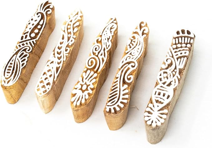 Hashcart Wooden Indian Traditional Design Printing Stamps/Blocks by Hashcart