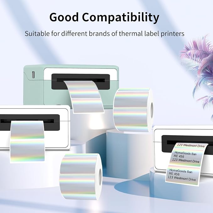 2.25"x1.25" Direct Thermal Labels, Holographic Thermal Printer Labels - Image 3