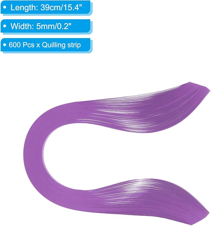 PATIKIL Quilling Strips Paper 600pcs 5mm 39cm Origami Paper Quilling Kits - Image 2