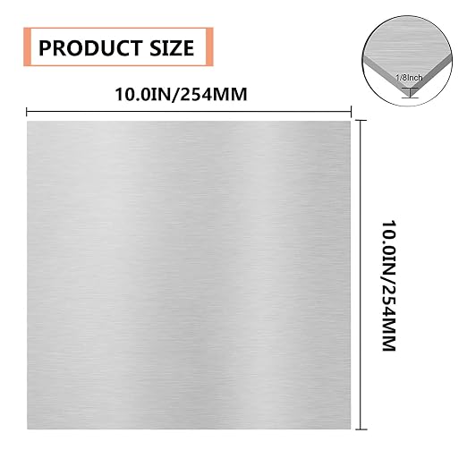 6061 T651 Aluminum Sheet Metal 10 x 10 x 1/8 Inch Flat Plain Aluminum Plate - Image 2