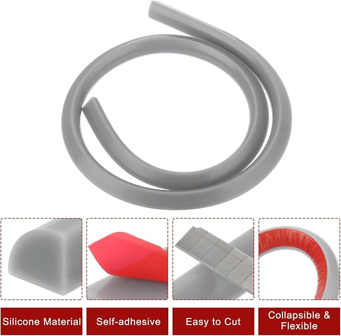 uxcell Flexible Molding Trim, 39 Inch Flexible Quarter Round Molding Silicone - Image 3